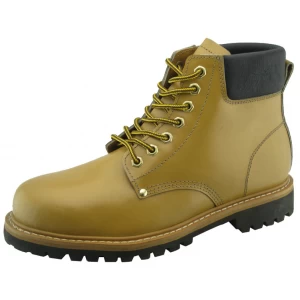 Amarelo corrigido couro Goodyear botas de segurança sapatos