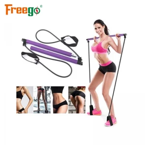 Упражнения Группа Сопротивления Yoga Pilates Bar Kit Портативный Pilates Stick Мышечная Тонизирующая Бар Домашний Тренажерный Зал Пилатес с Петлей для Ног для Всего Тренировки Тела