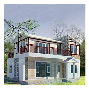 Rumah Vila Struktur Keluli Ringan Mewah Prefab