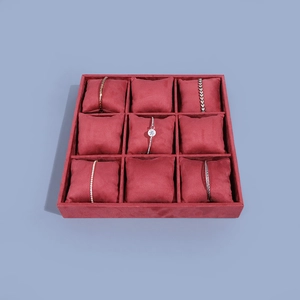 customize luxury suede pillow tray jewelry display tray bracelet bangle display tray pillow 