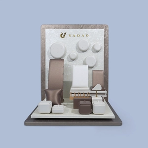 magnetic window jewelry display set jewelry store showcase display props pu leather stands display ring earring pendant 