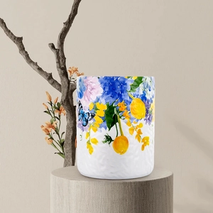 Custom applique printing ceramic candle jars para sa home decor wedding