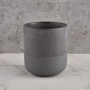 Pakyawan pasadyang frost grey luxury ceramic candle jar para sa paggawa ng kandila
