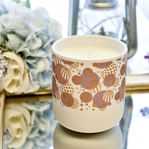 Pots de bougies en céramique de luxe en gros avec des motifs géométriques sphériques uniques