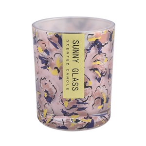 Engros 10,7 oz uu blomsterpapir, glasmønster glas stearinlyskrukke