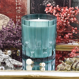 285ml Green syllable jar glass candle jars unique scented candle jar