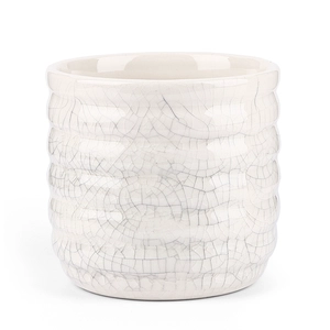 Crazing Ceramic Candle Holder 14oz Milky White