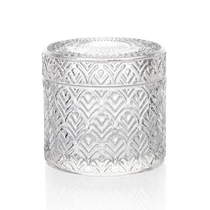 Fábrica de vidrio de vela en relieve elegante de 9x6,5 cm