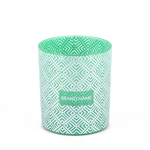 Summer Green Hotstamping Silver Classic Candle Holder 11oz