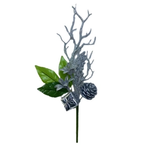Senmasine 长茎圣诞精选 DIY 圣诞礼物混合松果摆件球人造树叶