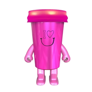 Tasse rosa tanzender Lautsprecher