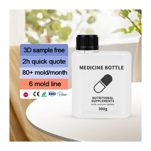 Kapsułki PETG Tabletki Plastikowe suplementy Tabletki medyczne Butelki z witaminami Puste białe plastikowe butelki 300ml na pigułki