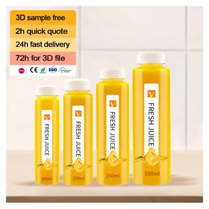 China Maker Hurtownia plastikowych butelek z sokiem PET o średnicy 38 mm i pojemności 250 ml z pokrywkami