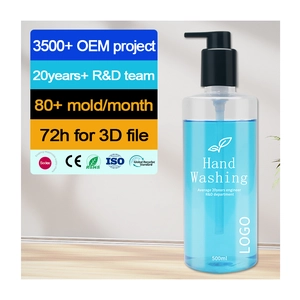 Bottiglia per lavaggio a mano con pompa in plastica CE IOS vuota personalizzata in PET da 500 ml
