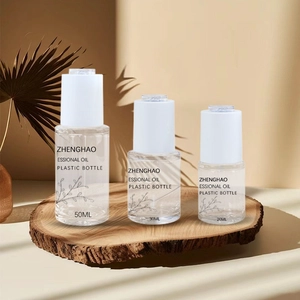 Miękkie w dotyku okrągłe HDPE 20 ml 30 ml 50 ml wyciskane serum do pielęgnacji skóry butelki z płynnym zakraplaczem do olejku do włosów z tworzywa sztucznego