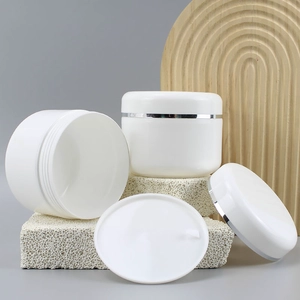 Wholesale customized colors wide mouth cosmetic PP cream jars 5g 10g 15g 30g 50g 80g  plastic matte jars with matte lid - COPY - mwwn0j