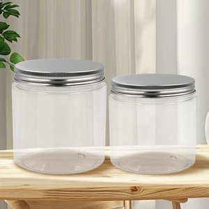 OEM ODM 250g 300g PLA Wide Opening Plastic Clear Hemep Supplement CBD Candy Vitamins Food Grade Jar With Child-proof Open Lid - COPY - 007lff