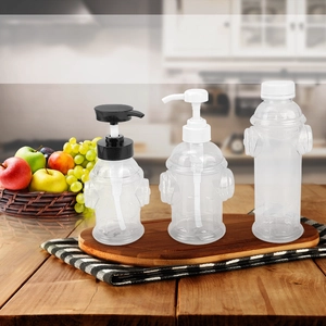 Unique Design 300ML 460ml 470ml Plastic Transparent Squeeze Pump Bottles BBQ Tomato Honey Ketchup Mustard Syrup Sauce