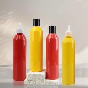 OEM 400ml Plastic PET Squeeze Kitchen Ketchup Mayonnaise Salad Dressing Hot Tomato Sauce Bottle Packaging