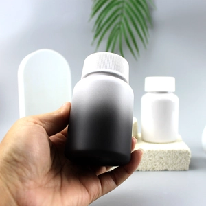 Custom 160ml White Gradient Pharmaceutical Vitamin Tablet Medicine Pill Storage Bottle with Screw Cap