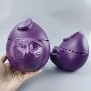 Cat Shape Design 1000ml HDPE Plastic Jar for Cat Food Storage