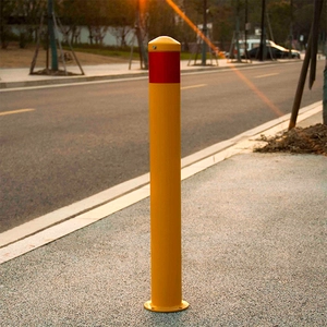 Borne amovible à bande réfléchissante rouge enduite de poudre jaune