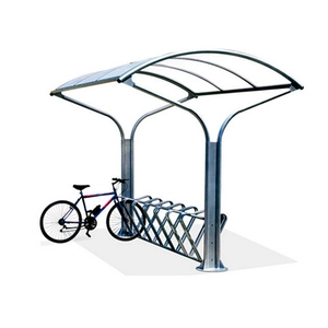 Tuin Metalen autogarage Fiets Buitenschuilplaats Carport met gebogen dak