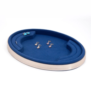 China jewelry display tray supplier oval metal frame jewelry display serving tray stock wholesales