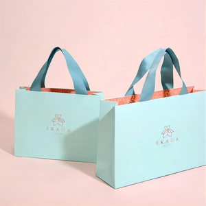 Printemps de papier d'art coloré vente bijoux tissu shopping magasin emballage poignée sac
