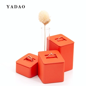 slant wooden ring display stand jewelry display props slot ring holder