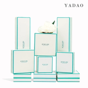 Line stamping | Mint green color line design jewelry packaging box in best factory price