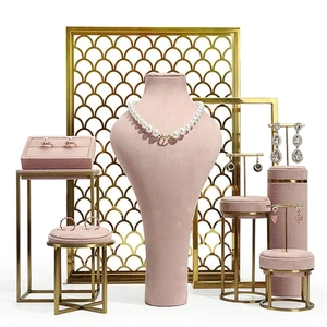 Yadao Metallschmuck-Display-Set, rosa Farbdisplay