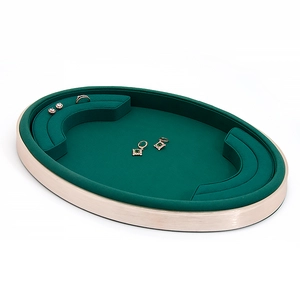Plateau de service de bijoux en alliage d'aluminium personnalisé, comptoir de présentation de bijoux, bague, boucles d'oreilles, bracelet, pendentif