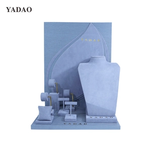 gray color window jewelry display set jewelry store counter display props fine jewelry stands display jewels