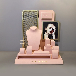 rose pink microfiber jewelry display stands window jewelry display set fine jewelry stands display jewels