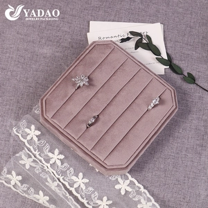 octagonal shape soft slot jewelry tray velvet tray display ring earrings
