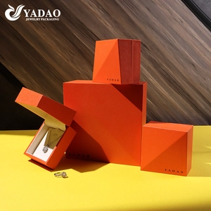 unique shape jewelry box plastic pendant packaging box orange color pendant box