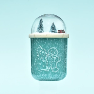 定制批发3D图案圣诞树和雪花等半球形木盖
