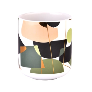 Ritenga Toi Abstract Candle Jar with Gold Raina Hoahoa
