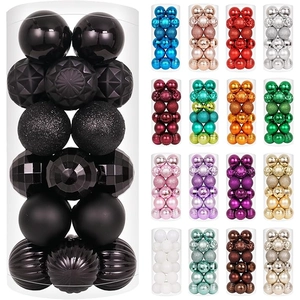 24ct 60 mm schwarze Ornamente Weihnachtsbälle für Urlaubs Weihnachtsbäume hängen Dekoration 2,36 
