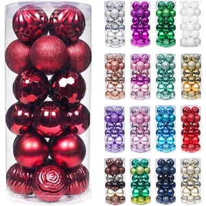 24CT Burgunder Weihnachtsball für Urlaub bruchsichere Weihnachtsbaum -Ornamente Bälle Dekorationen 2,36 