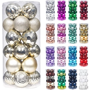 24CT Champagner Weihnachtsball für Weihnachtsbaum -Hänge -Ornamente Bruchsichere Plastikkugeln Dekorationen 2,36 