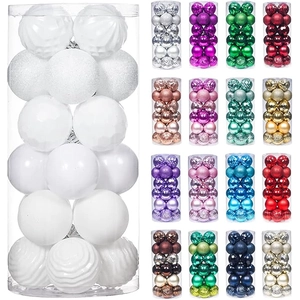 24ct -Ornamente Shatterproof Weihnachtsbaum hängen weiße Weihnachtskugeln für Halloween Dekorationen Urlaub Hochzeit Weihnachtsdekor 2,36 