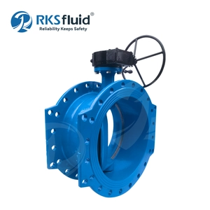 Athena série EN558 Série14 ferro dúctil DN600 válvula borboleta de flange excêntrica dupla PN16 com caixa de engrenagens e volante