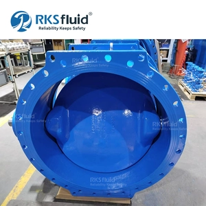 RKSfluid Fabbrica di valvole, consegna rapida Alta temperatura, Valvola a farfalla doppio eccentrico in ghisa sferoidale DN1000 per progetti idrici
