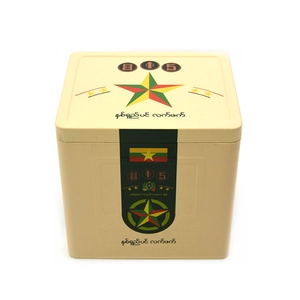 Caja de lata cuadrada para galletas