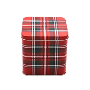 caja de hojalata cuadrada con tapa
