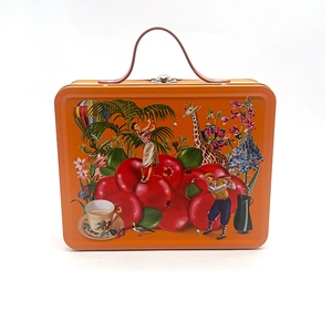 Maßgeschneiderte Lunchbox aus Metall mit Griff