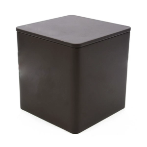 Großhandel benutzerdefinierte schwarze quadratische Tee-Kaffee-Geschenk-Zinn-Box