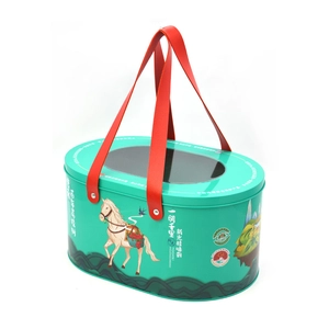 Boîte cadeau en étain avec poignée ovale Disney imprimée personnalisée